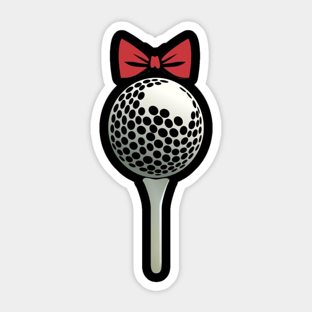 Golf girls gift | golfing ball tee ribbon woman Sticker by DesignatedDesigner